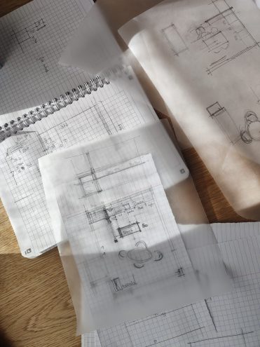 Plans architecturaux d'un agencement intérieur dans le Grand Est